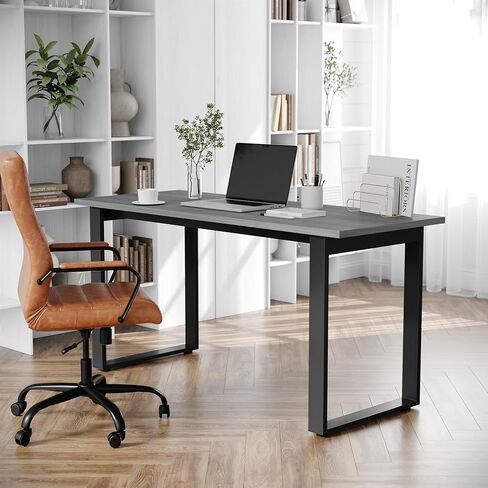 Flash Furniture Redmond Conference Table with U-Frame Base, Commercial Water and Scratch Resistant Laminate Finish, PVC Edge, Heavy Duty Steel Frame, 60x24, Gray Oak in Saudi Arabia