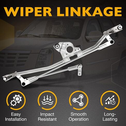 Gledewen 602-230 Front Windshield Wiper Transmission Linkage Assembly w/o Motor Compatible with 07-14 Cadillac Escalade / 07-13 Chevrolet Silverado / 07-14 GMC Sierra 1500/2500 HD/3500 HD in Kuwait