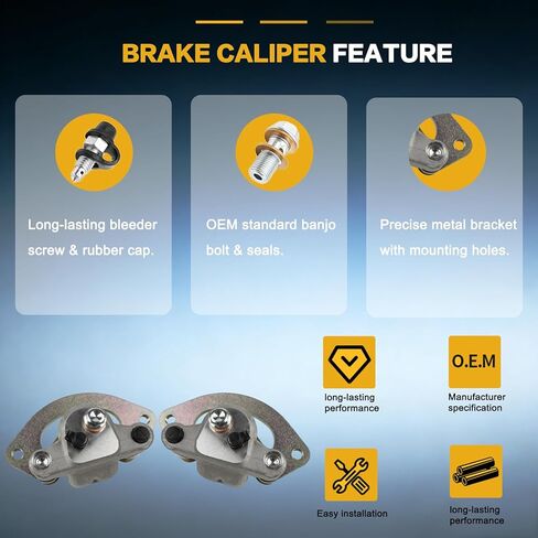 GSPSCN 2pcs Front Left & Right Brake Calipers w/Pads & Bracket for Polaris Scrambler 850,XP 1000 Tractor丨Sportsman 550 EPS Forest XP Touring MV850 SP Touring XP 850 XP 1000 XP Touring XP 1000 Tractor in Kuwait