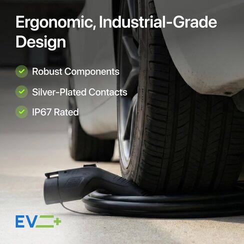 كابل استبدال شاحن EV 40A J1772 المستوى 2 - 240 فولت، 20 قدمًا، مدرج في قائمة UL، تصنيف IP67، سترة مرنة شديدة التحمل، نهاية سلك مفتوح، سهل التركيب لمحطات شحن EV in Kuwait