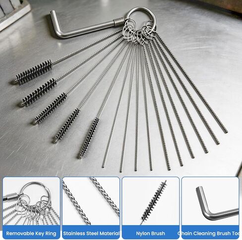 Carburetor Cleaning Kit, 13 Stainless Steel Wires, 10 Needles, 5 Nylon Brushes,1pick, 4 Cleaning Hooks and 1 Hex Wrench 2 Brushes, Tool for Motorcycle, Lawnmower, ATV, Chainsaw, Spray Gun in Kuwait