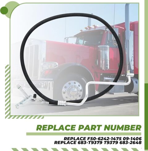 Compressor to Condenser A/C Hose Assembly Fit for Peterbilt Kenworth Trucks Replace 09-1406 683-T9379 T9379 683-2648 F50-6242-1475 in Kuwait
