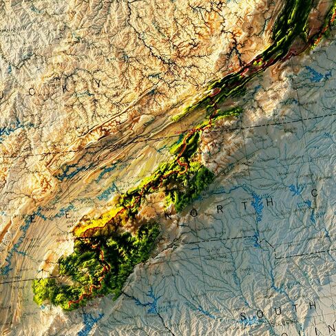 Muir Way Appalachian Trail 1981 خريطة الإغاثة المظللة - طباعة ورقية مسطحة ثنائية الأبعاد - وهم مظلل ثلاثي الأبعاد - ورق وأحبار الفنون الجميلة بجودة المعرض - 100٪ قطن وخالي من الأحماض - صنع في الولايات المتحدة الأمريكية - 24 بوصة × 36 بوصة - بدون إطار in Kuwait