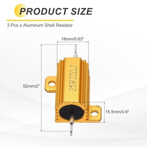 3 Pcs Aluminum Case Wirewound Resistor 25W 33 Ohm ±5% Housing Type in Kuwait