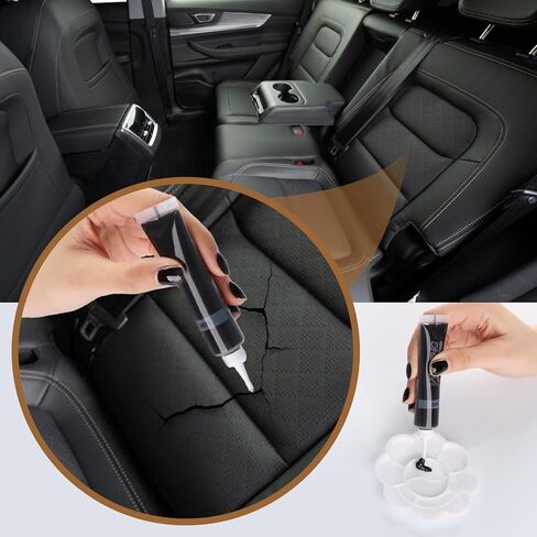2026 Advanced Leather Repair Gel, Multifunctional Leather & Vinyl Repair Kit for Car Seats, Furniture, Couches & Jackets, Fast-Drying Repair Cream for Genuine/Faux Leather (2PCS,Black) in Kuwait
