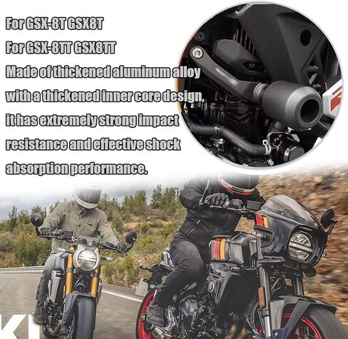 ل GSX-8T GSX-8TT GSX 8T 8TT 2026 دراجة نارية الإطار المتزلجون الأسود الألومنيوم قطرة برهان مكافحة تحطم دراجة نارية حامي الحرس gsx-8t gsx-8tt 2025-2026 الملحقات in Kuwait