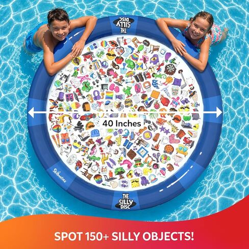 Skillmatics The Silly Disc - لعبة حفلة حمام السباحة للأطفال والمراهقين والبالغين، لعبة بقعة وصياح مضحكة، لعبة حمام السباحة، نشاط عائلي في الهواء الطلق، لعبة صيفية، هدية مرحة للأعمار من 8 و9 و10 سنوات فما فوق in Kuwait
