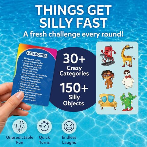 Skillmatics The Silly Disc - لعبة حفلة حمام السباحة للأطفال والمراهقين والبالغين، لعبة بقعة وصياح مضحكة، لعبة حمام السباحة، نشاط عائلي في الهواء الطلق، لعبة صيفية، هدية مرحة للأعمار من 8 و9 و10 سنوات فما فوق in Kuwait