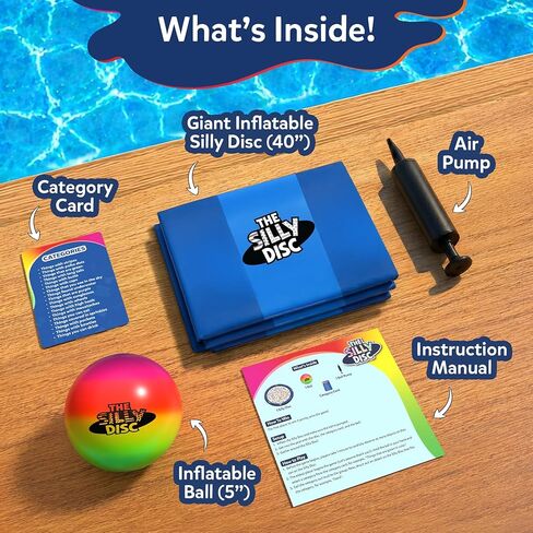 Skillmatics The Silly Disc - لعبة حفلة حمام السباحة للأطفال والمراهقين والبالغين، لعبة بقعة وصياح مضحكة، لعبة حمام السباحة، نشاط عائلي في الهواء الطلق، لعبة صيفية، هدية مرحة للأعمار من 8 و9 و10 سنوات فما فوق in Kuwait