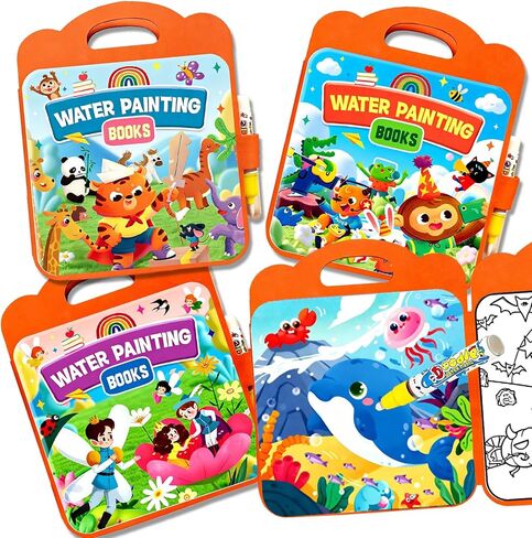 Usmfuie Water Coloring Book for Toddlers 1-3 - Mess Free Reusable Magic Reveal Montessori Painting Book with Water Pen - No Mess Paint with Water Activity for Kids Ages 2-4 in Kuwait