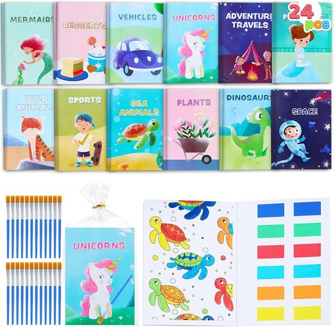 JOYIN 24 كتاب تلوين مائي لحفلات الأطفال، كتب تلوين صغيرة الحجم للأطفال من سن 4 إلى 8 سنوات، هدايا التخرج من رياض الأطفال للفصل، حشو حقيبة هدايا لحفلات أعياد ميلاد الأطفال in Kuwait