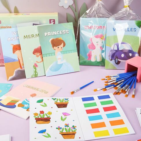 JOYIN 24 كتاب تلوين مائي لحفلات الأطفال، كتب تلوين صغيرة الحجم للأطفال من سن 4 إلى 8 سنوات، هدايا التخرج من رياض الأطفال للفصل، حشو حقيبة هدايا لحفلات أعياد ميلاد الأطفال in Kuwait