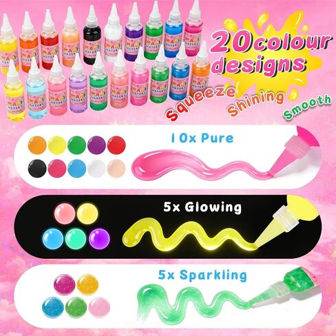 RYNZELA Magic Water Elf Toy Kit – Unicorn & Mermaid Aqua Gel Water Pets for Girls Ages 4–8, 20 Gels & 16 Molds – Easy to Color Gift with Magical Themes for Your Creative Little Princess in Kuwait