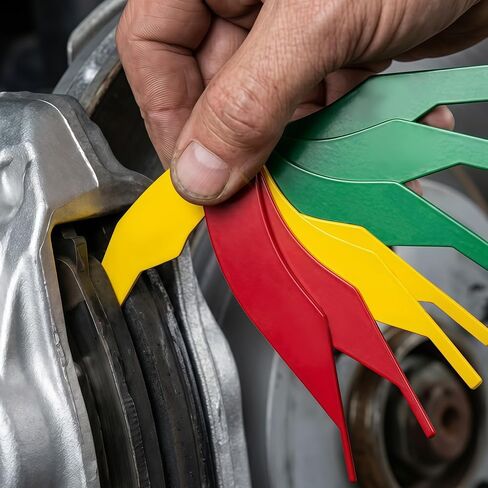 مقياس سمك بطانة الفرامل مكون من 8 قطع، أداة مرمزة بالألوان من الفولاذ عالي التحمل مع مقياس SAE/متري مزدوج لصيانة السيارات in Kuwait