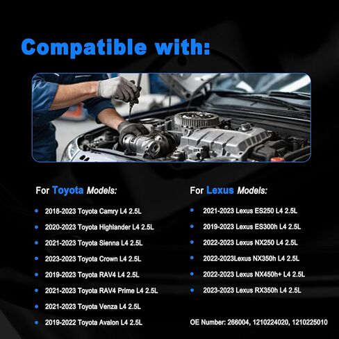 مقلاة زيت AUCERAMIC لسيارة Toyota Camry 2018-2023، RAV4، Sienna، Highlander 2021-2023 Lexus ES250، ES300h، NX250 L4 2.5L استبدال وعاء تصريف الزيت السفلي # 266-004 in Kuwait