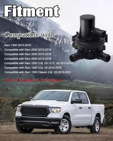 صمام التحكم في السخان ثلاثي الاتجاهات متوافق مع 2013-2018 Ram 1500 2500 3500 4500 3.6L V6 5.7L V8، استبدال # 52014892AC، 52014892AA، 52014892AB، صمام تجاوز المبرد in Kuwait