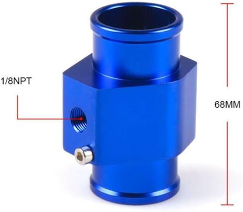 40mm Water Temp Gauge Joint Pipe, Blue Aluminum Radiator Hose Adapter With Stainless Steel Clamps For Car Temperature Sensor Installation 3 Pack in Kuwait