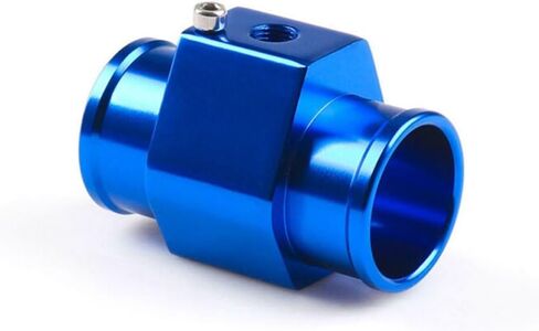 40mm Water Temp Gauge Joint Pipe, Blue Aluminum Radiator Hose Adapter With Stainless Steel Clamps For Car Temperature Sensor Installation 3 Pack in Kuwait