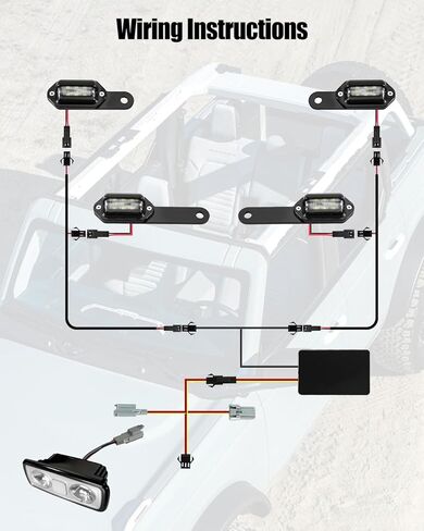 مجموعة مصابيح LED داخلية مكونة من 4 قطع متوافقة مع Ford Bronco 2 & 4 Door 20212002 2003 2024، توصيل وتشغيل البضائع وترقية المقصورة، مزامنة تلقائية مع أضواء المصنع (ليست للرياضة) in Kuwait