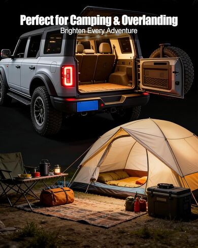 مجموعة مصابيح LED داخلية مكونة من 4 قطع متوافقة مع Ford Bronco 2 & 4 Door 20212002 2003 2024، توصيل وتشغيل البضائع وترقية المقصورة، مزامنة تلقائية مع أضواء المصنع (ليست للرياضة) in Kuwait