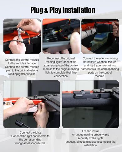 مجموعة مصابيح LED داخلية مكونة من 4 قطع متوافقة مع Ford Bronco 2 & 4 Door 20212002 2003 2024، توصيل وتشغيل البضائع وترقية المقصورة، مزامنة تلقائية مع أضواء المصنع (ليست للرياضة) in Kuwait