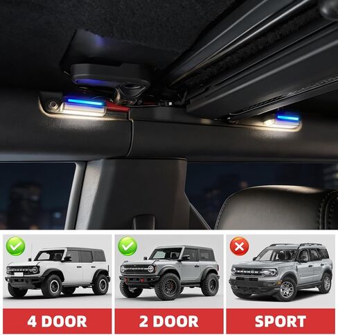 مجموعة مصابيح القبة الداخلية LED تناسب Ford Bronco 2021 2022 2023 2024 2/4 باب، مصباح داخلي متوافق مع ملحقات برونكو (ليس للرياضة) in Kuwait