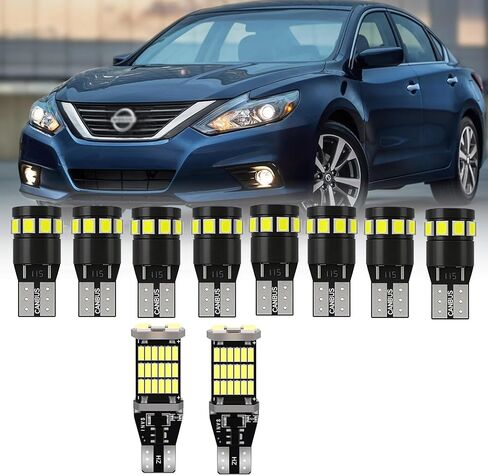 11x طقم إضاءة داخلية LED أبيض لسيارة نيسان ألتيما 2013-2018 | 6000K سوبر برايت | خريطة قبة الباب الجذع عكس أضواء لوحة الترخيص | التوصيل والتشغيل | 13-حزمة in Kuwait
