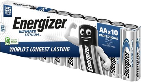 Energizer Ultimate Lithium AA Batteries, World's Longest Lasting Battery for High-Tech Devices (4 Each), Black (EVEL91BP4) in Saudi Arabia