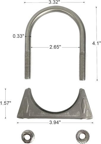 العالمي الثقيلة 2.5 "2-1/2 بوصة العادم U بولت المشبك تصميم السرج الفولاذ المقاوم للصدأ مع الأضلاع المقواة in Kuwait