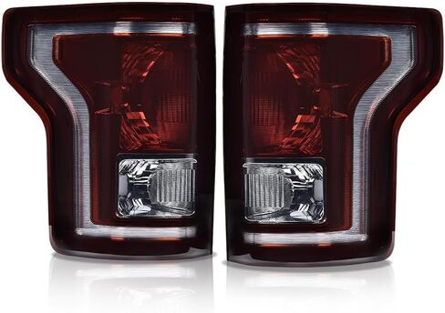 PIT66 Tail Lights Assembly Compatible With Ford F150 2015-2017 Smoky Lens Rear Lights Brake Lamps Drive & Passenger Side 【FL3Z13405A-PFM, FO2800239, FL3Z13404A-PFM, FO2801239 】 in Kuwait