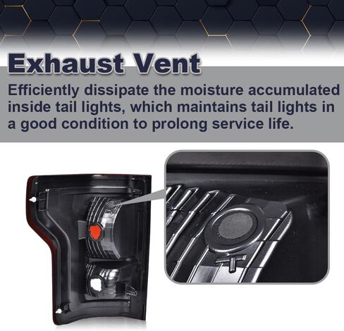 PIT66 Tail Lights Assembly Compatible With Ford F150 2015-2017 Smoky Lens Rear Lights Brake Lamps Drive & Passenger Side 【FL3Z13405A-PFM, FO2800239, FL3Z13404A-PFM, FO2801239 】 in Kuwait