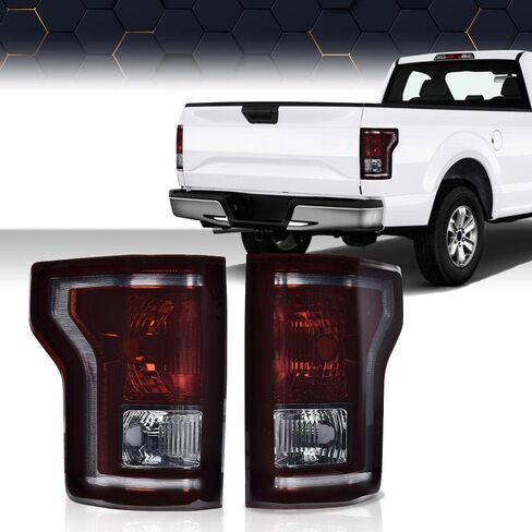 PIT66 Tail Lights Assembly Compatible With Ford F150 2015-2017 Smoky Lens Rear Lights Brake Lamps Drive & Passenger Side 【FL3Z13405A-PFM, FO2800239, FL3Z13404A-PFM, FO2801239 】 in Kuwait