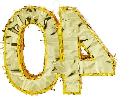 Sparkle and Bash Gold Foil Number 40 Pinata - Gold Foil Elegance for 40th Birthday Decorations - Easy-Fill Top Flap for Birthday Party - Hang & Centerpiece for Party Decor - Small - 16.5 x 3 x 13 in in Kuwait