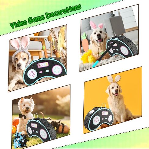 Video Game Controller Pinata with Stick and Blindfold Video Game Theme Party Piñata Set Video Gamer Controller Fringe Piñata for Adults Kids Birthday Gaming Party Decorations Carnival Supplies in Kuwait