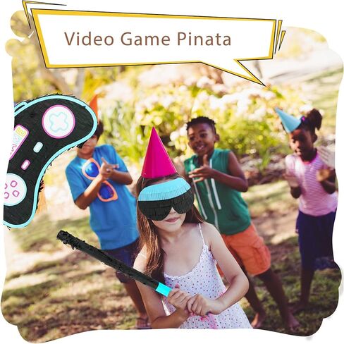 Video Game Controller Pinata with Stick and Blindfold Video Game Theme Party Piñata Set Video Gamer Controller Fringe Piñata for Adults Kids Birthday Gaming Party Decorations Carnival Supplies in Kuwait