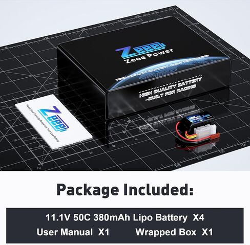 بطارية ليبو Zeee 3S بقدرة 380 مللي أمبير في الساعة 11.1 فولت 50C RC مع قابس JST لطائرة FPV بدون طيار كوادكوبتر بدون طيار وطائرة هليكوبتر وطائرة RC وقارب RC ونماذج RC للسيارة (4 عبوات) in Kuwait