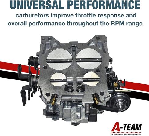 مكربن ​​رباعي الأداء من A-Team 750 CFM 4MV M4MC - يعزز الطاقة وعزم الدوران 4 أسطوانات - متوافق مع أنظمة شيفروليه 1966-73 و1977 بونتياك ترانس آم EGR in Kuwait
