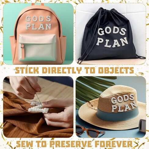 Dunzoom 8 Pcs Gods Plan Graduation Cap Decoration Kit Religious DIY Graduation Cap Topper Idea Rhinestone Letter Patches Self Adhesive for DIY Class of 2026 Graduating Hats Decoration in Kuwait