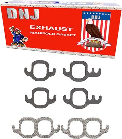 DNJ EG3101 Exhaust Manifold Gasket Set for 1962-1996 AM General, Avanti, Buick, Cadillac, Chevrolet, GMC, Oldsmobile, Pontiac Bel Air, Biscayne, Blazer 4.6L-6.6L V8 16V OHV 305cid in Kuwait
