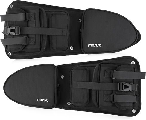 MOSISO 2 Pack Front Door Bags Compatible with Polaris RZR XP 1000/4, Turbo, Turbo S, 900XC, S900, S1000 2014-2023, Waterproof UTV Side Storage Organizer Bags for RZR with Cup Holder & Knee Pad, Black in Kuwait