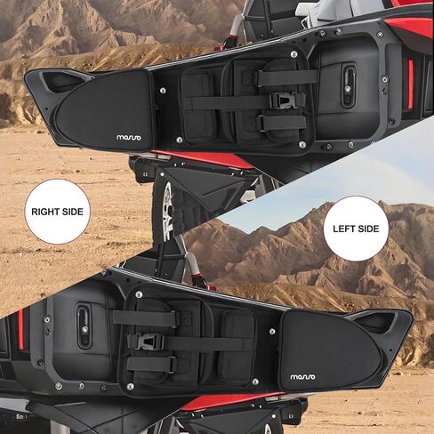 MOSISO 2 Pack Front Door Bags Compatible with Polaris RZR XP 1000/4, Turbo, Turbo S, 900XC, S900, S1000 2014-2023, Waterproof UTV Side Storage Organizer Bags for RZR with Cup Holder & Knee Pad, Black in Kuwait