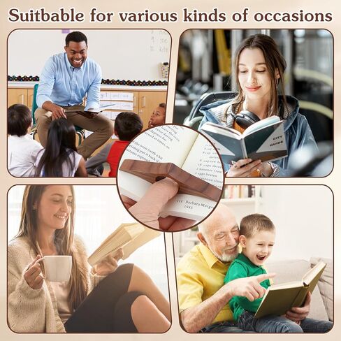 حامل صفحة كتاب الإبهام من Nogeqi للقراءة، حامل كتب من خشب الجوز الطبيعي 22 مم مصنوع يدويًا من الخشب بيد واحدة للقراء، هدايا دودة الكتب، الأدبية، المعلمين (بني) in Kuwait