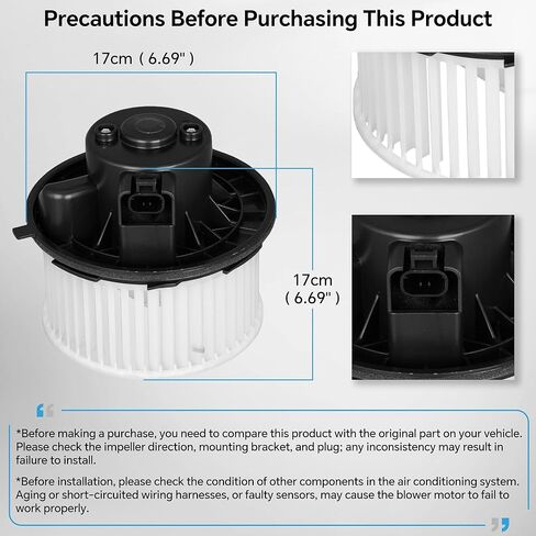 700089 HVAC Front Blower Motor Compatible with Chevrolet Tahoe/Silverado/Suburban GMC Sierra/Yukon Cadillac Escalade Replace 52400424 89019321 without Resistor in Kuwait
