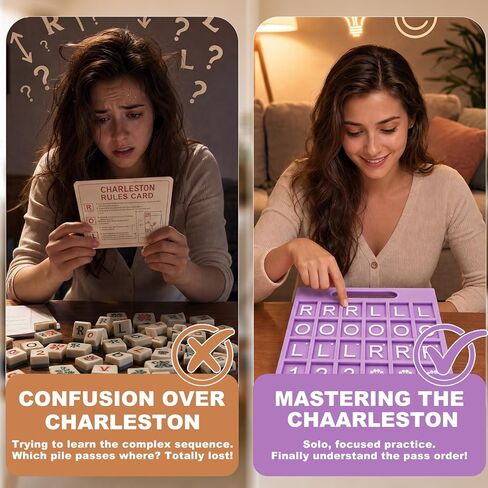 Mahjong Practice Board Passing Cheat Sheet Charleston Study Aid for Solo Drills Tabletop Guide for Left Right Across Sequence Essential NMJL Mahjong Accessory Purple in Kuwait