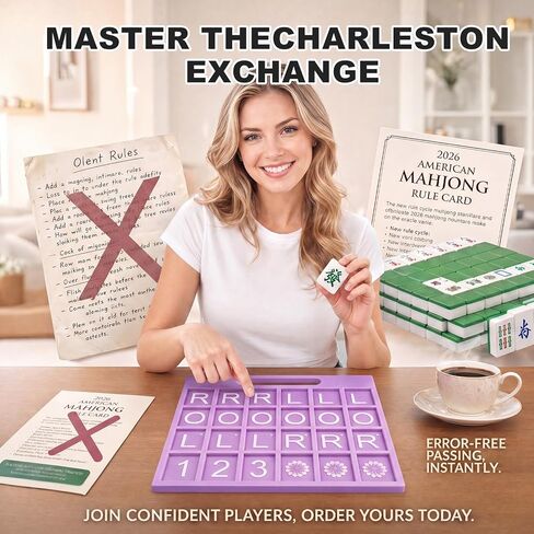 Mahjong Practice Board Passing Cheat Sheet Charleston Study Aid for Solo Drills Tabletop Guide for Left Right Across Sequence Essential NMJL Mahjong Accessory Purple in Kuwait