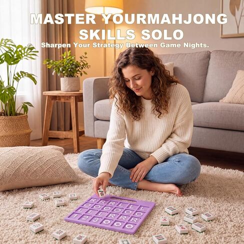Mahjong Practice Board Passing Cheat Sheet Charleston Study Aid for Solo Drills Tabletop Guide for Left Right Across Sequence Essential NMJL Mahjong Accessory Purple in Kuwait