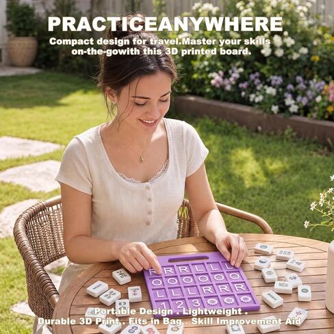 Mahjong Practice Board Passing Cheat Sheet Charleston Study Aid for Solo Drills Tabletop Guide for Left Right Across Sequence Essential NMJL Mahjong Accessory Purple in Kuwait