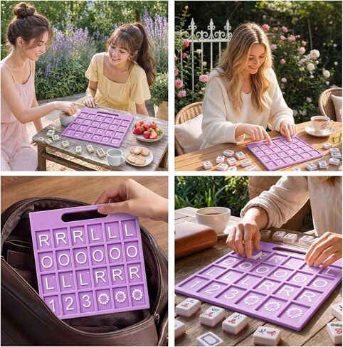 Mahjong Practice Board Passing Cheat Sheet Charleston Study Aid for Solo Drills Tabletop Guide for Left Right Across Sequence Essential NMJL Mahjong Accessory Purple in Kuwait