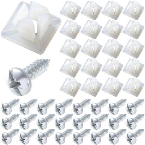 30 Sets License Plate Screws, License Plate Fasteners, License Plate Bolts, Licence Plate Screw Sets with Metal Bolts and Nylon Inserts for Car, Motorcycle in Kuwait
