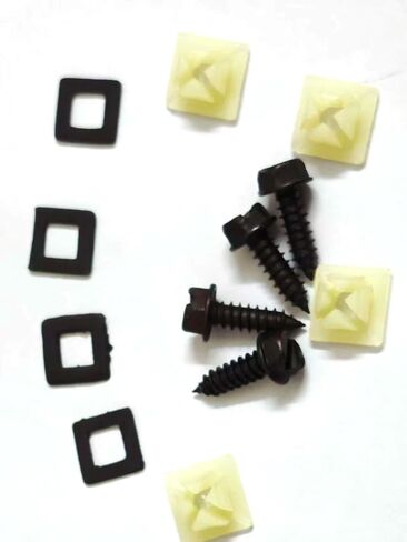 4 Sets License Plate Screws Standard Size, Rustproof Stainless Steel License Plate Fasteners withNylon Insulated Washers, Fit for US Vehicles Ford, Chevy, Dodge & Most American Cars SUVTrucks in Kuwait